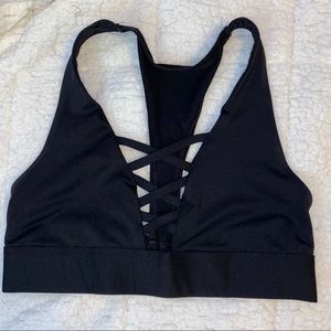 PINK Black Criss Cross Sports Bra